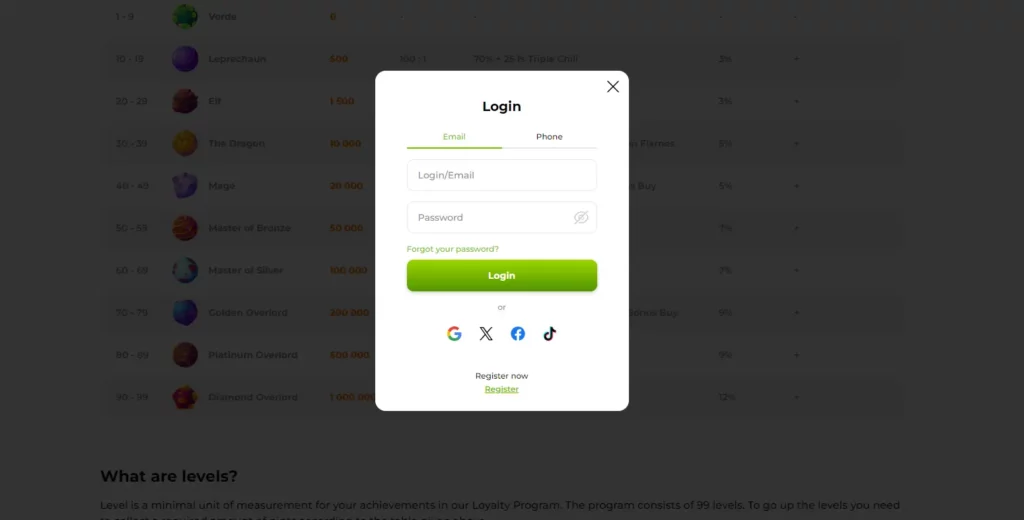 verde casino login